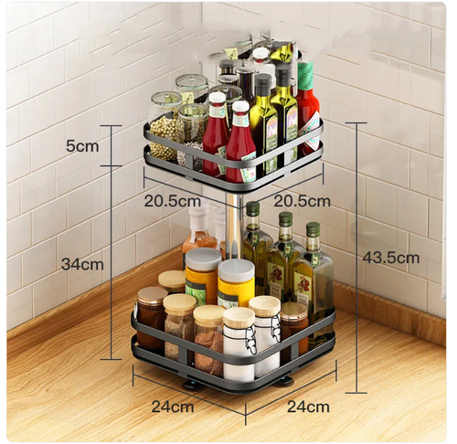 360° Rotating Spice Organizer — Fits Any Cabinet
